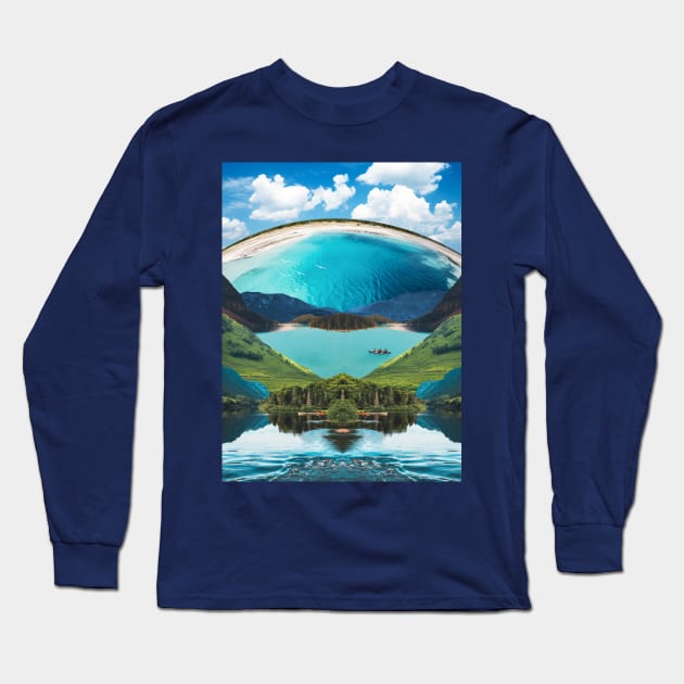 Lagoon Blue Long Sleeve T-Shirt by leafandpetaldesign